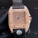 Iced Out Cartier Santos 100 Replica Watches Automatic High End Replica 